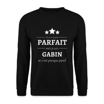Je ne suis pas parfait mais je suis Gabin cadeau - Sweat-shirt Unisexe - noir - Devant - Alina (178cm) & Michal (187cm)