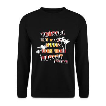 Witziger Spruch - Unisex Pullover - Schwarz - Vorne - Alina (178cm) & Michal (187cm)