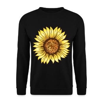 Sunflower Graphic Summer Holiday Vacation Gift - Unisex Sweatshirt - black - Front - Alina (178cm) & Michal (187cm)
