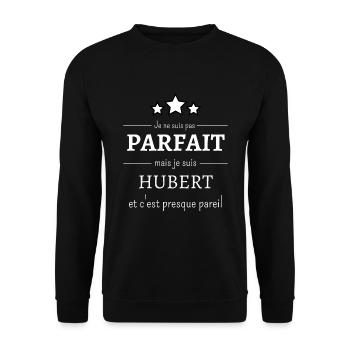 Je ne suis pas parfait mais je suis Hubert cadeau - Sweat-shirt Unisexe - noir - Devant - Alina (178cm) & Michal (187cm)