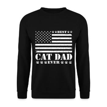 Cat Father Best Cat Dad Ever Cat Gift Idea - Unisex Sweatshirt - black - Front - Alina (178cm) & Michal (187cm)