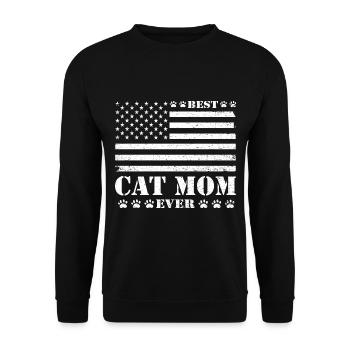 Cat Mother Best Cat Mom Ever Cat Gift Idea - Unisex Sweatshirt - black - Front - Alina (178cm) & Michal (187cm)