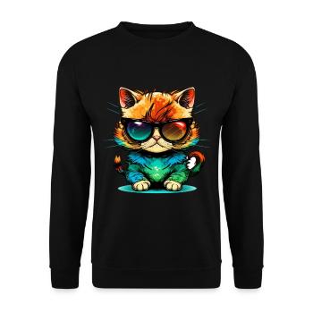 Chat agaçant avec des lunettes de soleil amoureux des chats - Sweat-shirt Unisexe - noir - Devant - Alina (178cm) & Michal (187cm)