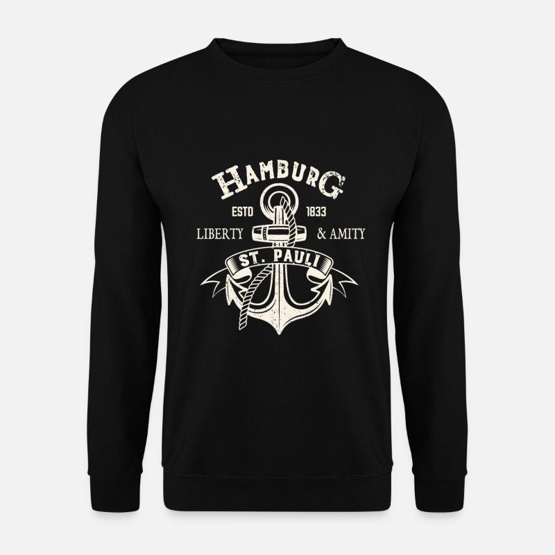 Hamburg St. Pauli Anker Matrose Seemann Geschenk - Unisex Pullover - Schwarz