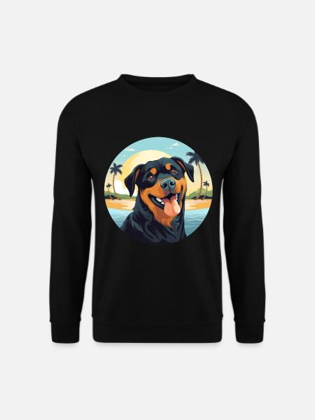 Rottweiler Hund am Strand - Unisex Pullover - Schwarz