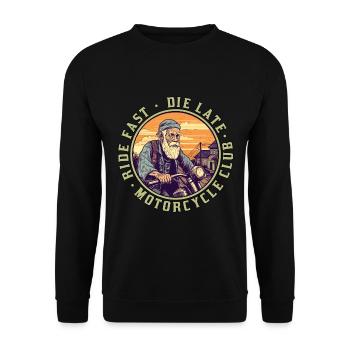 Cool old biker grandpa - motorcycle grandpa gift idea - Unisex Sweatshirt - black - Front - Alina (178cm) & Michal (187cm)