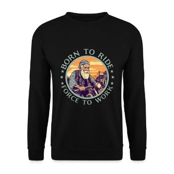 Cooler alter Biker Opa - Motorrad Opa Geschenk - Unisex Pullover - Schwarz - Vorne - Alina (178cm) & Michal (187cm)