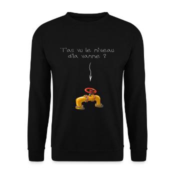T'as vu le niveau de la vanne - foncé - Sweat-shirt Unisexe - noir - Devant - Alina (178cm) & Michal (187cm)
