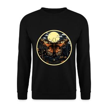 Moth butterfly insect at night - Unisex Sweatshirt - black - Front - Alina (178cm) & Michal (187cm)