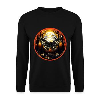 Moth butterfly insect at night - Unisex Sweatshirt - black - Front - Alina (178cm) & Michal (187cm)