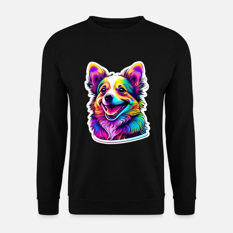 Happy Dog Psychedelic - Unisex Pullover - Schwarz