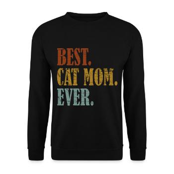 Best Cat Mom Ever Cat Motif - Unisex Sweatshirt - black - Front - Alina (178cm) & Michal (187cm)