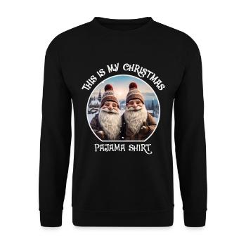 Gnome Dwarves Christmas Pajama - Unisex Sweatshirt - black - Front - Alina (178cm) & Michal (187cm)