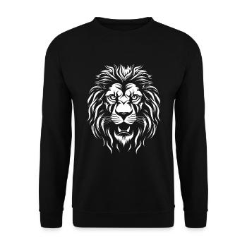 Lion Africa Animal Motif Wildlife Animal Safari Holiday - Unisex Sweatshirt - black - Front - Alina (178cm) & Michal (187cm)
