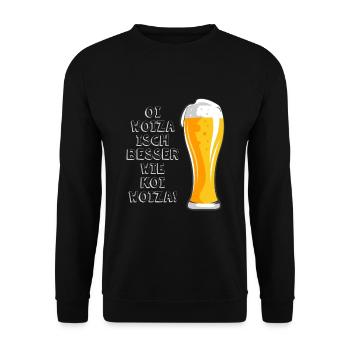 Woiza Weizen Spruch Schwabe Sprüche Schwäbisch - Unisex Pullover - Schwarz - Vorne - Alina (178cm) & Michal (187cm)