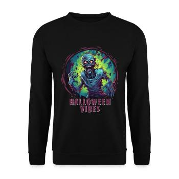 Halloween Zombie d’horreur effrayant - Sweat-shirt Unisexe - noir - Devant - Alina (178cm) & Michal (187cm)