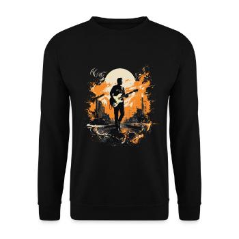 Guitarist Guitar Guitar Player Gift - Unisex Sweatshirt - black - Front - Alina (178cm) & Michal (187cm)