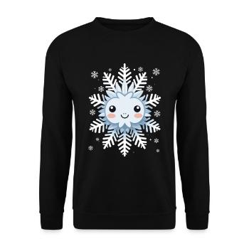 Cadeau mignon drôle de flocon de neige d’hiver Kawaii - Sweat-shirt Unisexe - noir - Devant - Alina (178cm) & Michal (187cm)