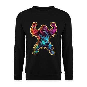 Bigfoot Yeti Halloween Monster Night Costume - Unisex Sweatshirt - black - Front - Alina (178cm) & Michal (187cm)