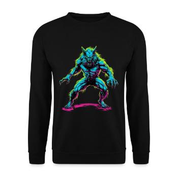 Werewolf Halloween Wolf Wolf Pack - Unisex Sweatshirt - black - Front - Alina (178cm) & Michal (187cm)