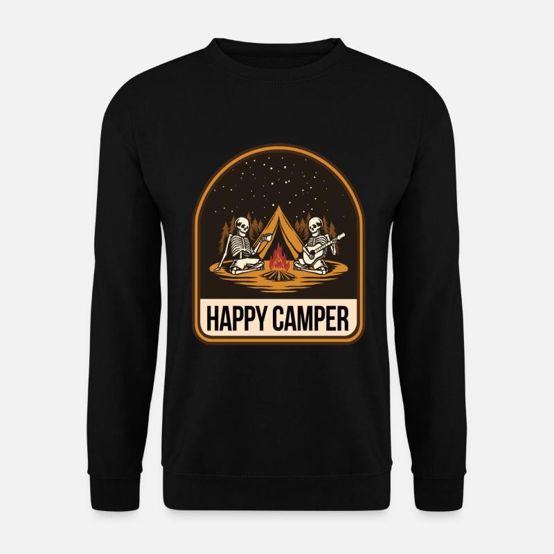 Happy Camper Skeleton Campfire Tent - Unisex Sweatshirt - black