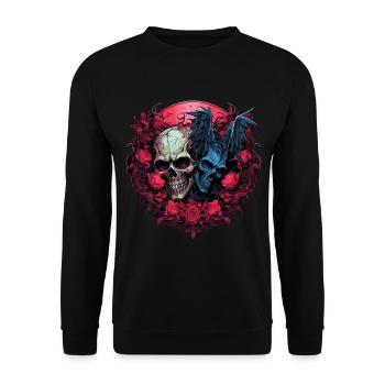 Abstrait Diable Satan Squelette Démons - Sweat-shirt Unisexe - noir - Devant - Alina (178cm) & Michal (187cm)