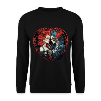 Abstrait Diable Satan Squelette Démons - Sweat-shirt Unisexe - noir - Devant - Alina (178cm) & Michal (187cm)