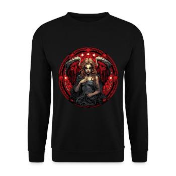 Abstrait Diable Satan Squelette Démons - Sweat-shirt Unisexe - noir - Devant - Alina (178cm) & Michal (187cm)