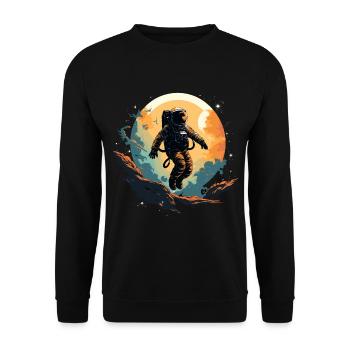 Abstrait Astronaute Planète Espace - Sweat-shirt Unisexe - noir - Devant - Alina (178cm) & Michal (187cm)