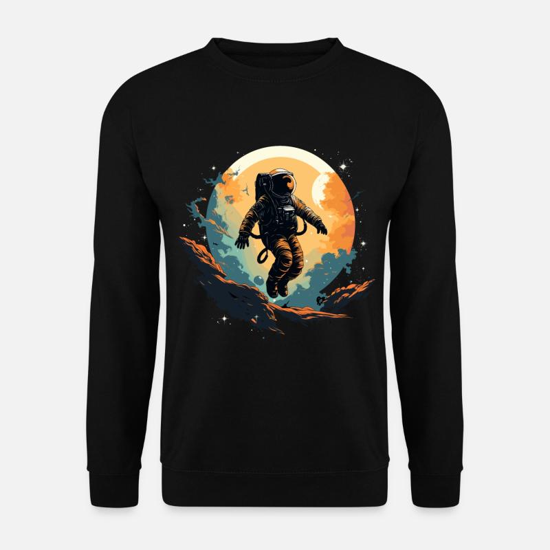 Abstrakter Astronaut Planet Weltraum - Unisex Pullover - Schwarz