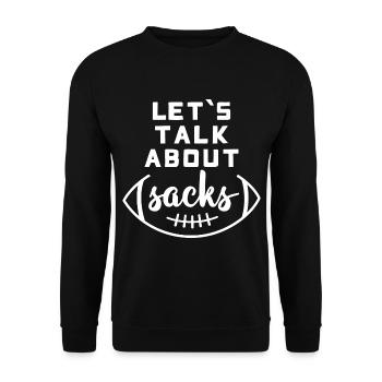 Parlons de Sacks Dicton de football drôle - Sweat-shirt Unisexe - noir - Devant - Alina (178cm) & Michal (187cm)