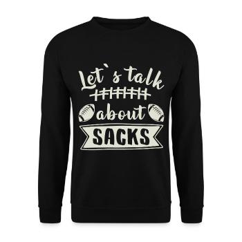 Parlons de Sacks Dicton de football drôle - Sweat-shirt Unisexe - noir - Devant - Alina (178cm) & Michal (187cm)