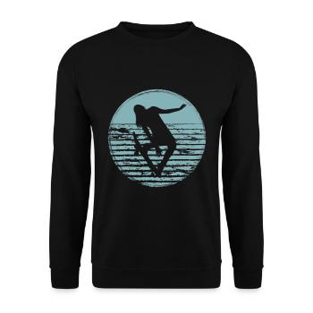Retro Skaterin Skater Skateboarder Skateboard - Unisex Sweatshirt - black - Front - Alina (178cm) & Michal (187cm)