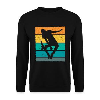 Retro Skaterin Skater Skateboarder Skateboard - Unisex Sweatshirt - black - Front - Alina (178cm) & Michal (187cm)