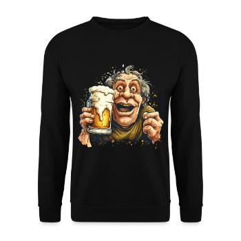 Beer Drinker Outfit Father's Day Men's Night - Unisex Sweatshirt - black - Front - Alina (178cm) & Michal (187cm)