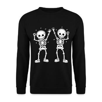 Squelettes dansants, crânes, Halloween - Sweat-shirt Unisexe - noir - Devant - Alina (178cm) & Michal (187cm)