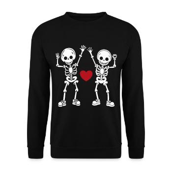 Squelettes dansants, crânes, Halloween - Sweat-shirt Unisexe - noir - Devant - Alina (178cm) & Michal (187cm)