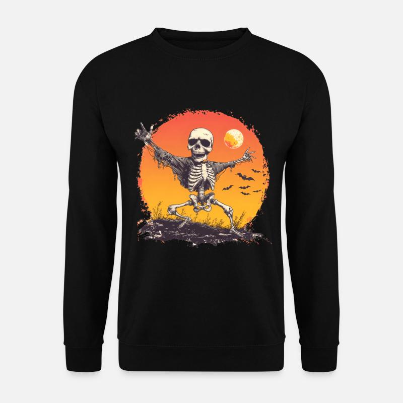Dancing Skeleton Skull Halloween - Unisex Sweatshirt - black