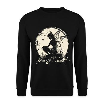 Fee Elfe Mond Märchen Fabelwesen - Unisex Pullover - Schwarz - Vorne - Alina (178cm) & Michal (187cm)