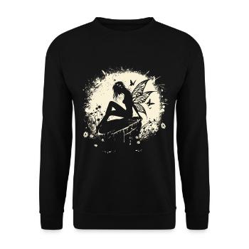 Fee Elfe Mond Märchen Fabelwesen - Unisex Pullover - Schwarz - Vorne - Alina (178cm) & Michal (187cm)