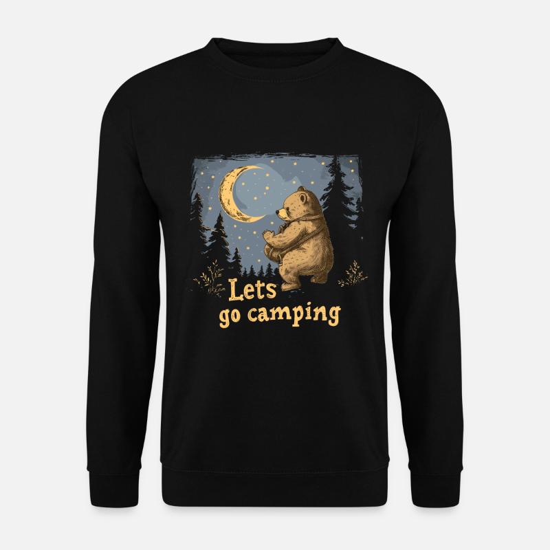 Lets Go Camping Bear - Unisex Sweatshirt - black