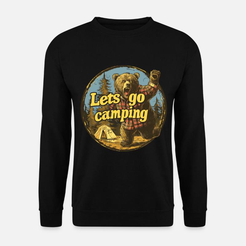 Lets Go Camping Bear - Unisex Sweatshirt - black