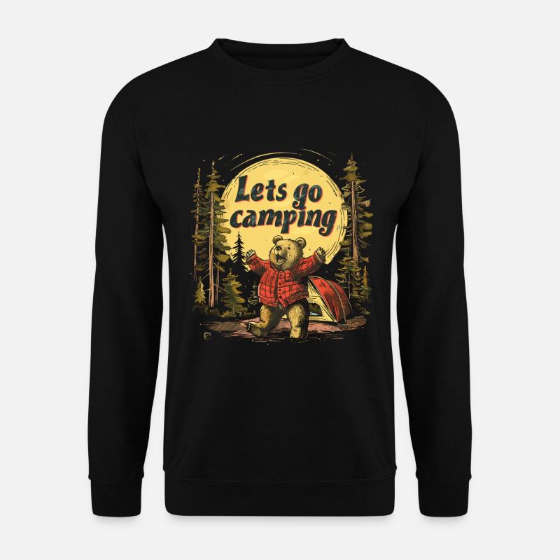 Lets Go Camping Bear - Unisex Sweatshirt - black