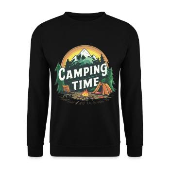 Camping voyage dans le temps vacances d'aventure - Sweat-shirt Unisexe - noir - Devant - Alina (178cm) & Michal (187cm)