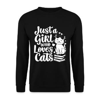 Just A Girl Who Loves Cats Cat Lover - Unisex Sweatshirt - black - Front - Alina (178cm) & Michal (187cm)