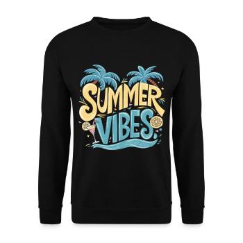 Summer Vibes Strand Urlaub - Unisex Pullover - Schwarz - Vorne - Alina (178cm) & Michal (187cm)