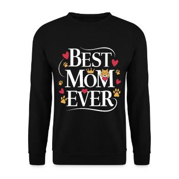 Best Mom Ever Mother's Day Cats - Unisex Sweatshirt - black - Front - Alina (178cm) & Michal (187cm)