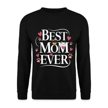 Best Mom Ever Mother's Day Cats - Unisex Sweatshirt - black - Front - Alina (178cm) & Michal (187cm)