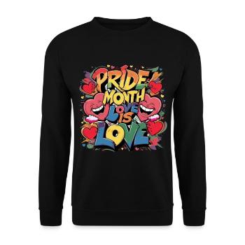 Mois de la fierté L’amour c’est l’amour LGBTQ LGBTQIA+ - Sweat-shirt Unisexe - noir - Devant - Alina (178cm) & Michal (187cm)