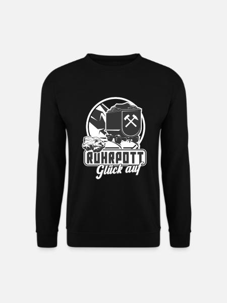 Ruhrpott Glück Auf Lore Bergbau Bergarbeiter - Unisex Pullover - Schwarz